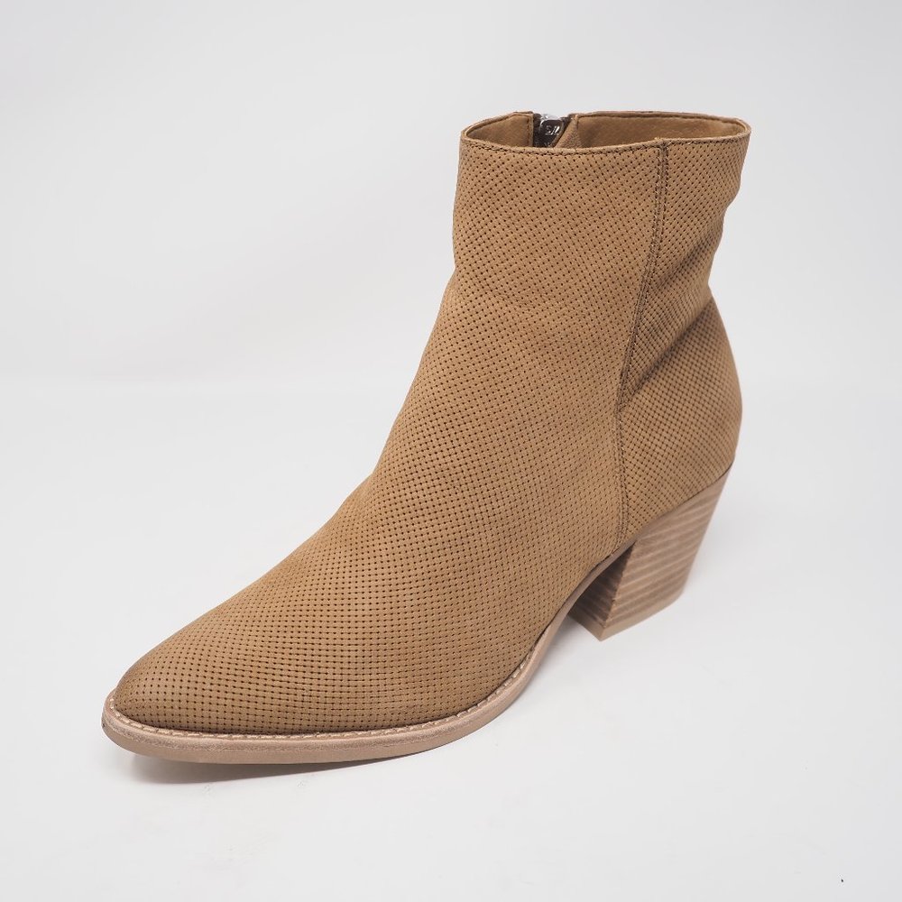 Dolce Vita Asha Booties Perforated Leather Tan 10